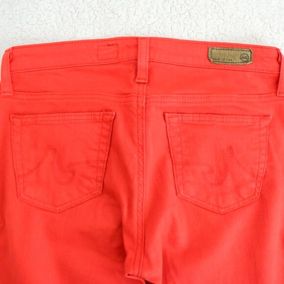 *AG Adriano Goldschmied*  Stevie Ankle (Slim Straight Leg) Skinny Red Jeans, 25R - Picture 6 of 7